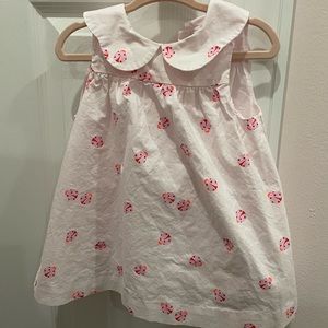 Jacadi 12m pink dress with ladybugs - like new